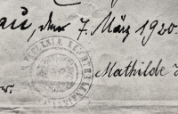  Foto 3. Średnica pieczęci 28 mm. ( Księga Chrztów rok 1920 ) 